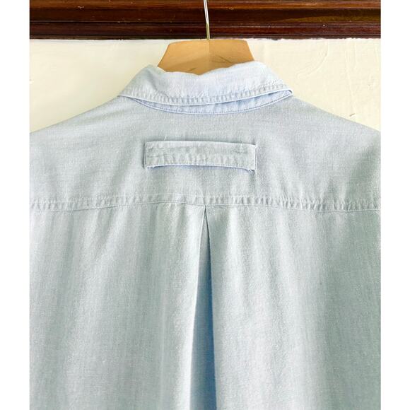 Vintage Light Denim Chambray Single Stitch Button Up- Size Women's Med, USA Made - Picture 3 of 5